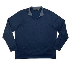 Under Armour Sweatshirt Mens XL Extra Large Navy Black Fleece Lined Quarter Zip